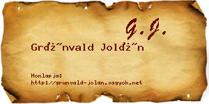 Grünvald Jolán névjegykártya
